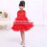 MGOO High Quality Elegant Red Christmas Dress For Girl Autumn Sleeveless Ball Gown For Infant 5620 thumbnail-5
