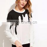 2017 Fashion Womem Print Sweatshirt White Contrast Ink Drop Cotton Blends Custom Private Logo Printed Sweatshirt Manufacturer thumbnail-3