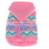 Custom Pink Pet Crochet Clothes Hoodie Apparel Hand Knit Dog Sweaters thumbnail-3