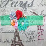 Wholesale Boutique Rosette Satin Newborn Baby Bridal Lace Headbands Handmade thumbnail-4