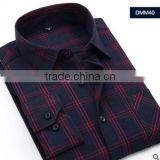 Latest Shirt Designs for Men Red and Blue Plaids Flannel Men's Warm Gentlemen Dress Business Shirt thumbnail-1