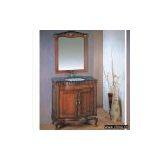 Solid Wood Bathroom Cabinet With Pretty Painting thumbnail-1