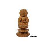 Wood Sculpture Buddha Having Lotus in Hand Buddhist Art thumbnail-1