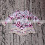 Latest Design Wholesale Little Kids Lace Ruffle Dresses Pink Flower Girls Smock Long Sleeve Dress Party Princess Pettiskirts New thumbnail-1