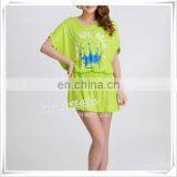 Ladies' Eco Yarn Dye Bamboo Fabric Cover-up Sleepwear Designed Printing thumbnail-2
