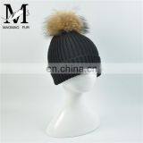 2016 High Quality Winter Hat With Raccoon Fur Ball Pompom On Top Funny Baby Beanie Hat thumbnail-6
