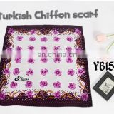 110x110cm Fashion Polyester Turkish Chiffon Medium Lady Scarf with Spangle New Design Made in Factory