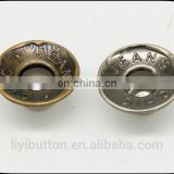 black nickel double spike concave brass button with high quality and competitive price
