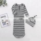 Soft Wear Newborn Baby Sleeping Bag Cotton Stripe Baby Sleep Gown thumbnail-3