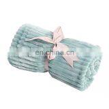 100%polyester Stripping Flannel Blanket for Floor Bed Sofa thumbnail-4