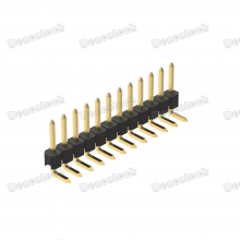 Denentech 2.54mm pitch Single Row Right Angle Pin Header Connector