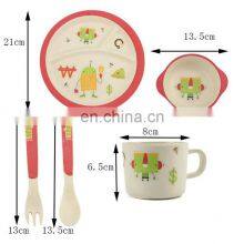 Hot Selling Children Tableware Eco-Friendly Bamboo Fiber Dinnerware Sets for Kids thumbnail-3
