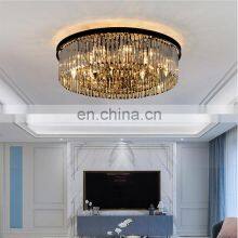 2022 Newest Design Big Black Round Luxury Asfour Pendant Lamp Restaurant Living Room Classic Crystal Chandeliers Ceiling thumbnail-5