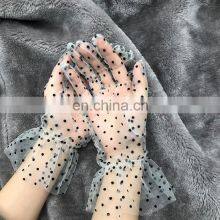 Short Tulle Women Wedding Dress Gloves Sexy Finger Gloves Lace Gloves With Dots