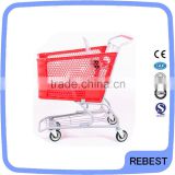 Greatful plastic trolley with wheels