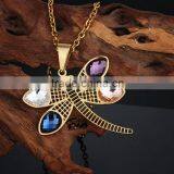 Stainless Steel Dragonfly Young Girl Earring Jewelry Set thumbnail-3