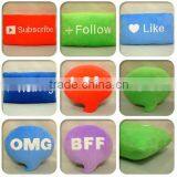 Free Sample For New Design BFF WTF LOL OMG Plush Character Pillows Emoji Pillow thumbnail-1