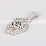 China Jewelry Manufacturer Suply Sterling Silver Paved Leopard Head Pendant thumbnail-4
