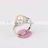 Fahion River Born Pearls Women Ring With DIA 925 Silver Ring thumbnail-3