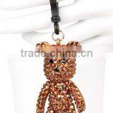 2016 Fashion Jewelry Bling Shiny Crystal Diamond Bear Keychain Pendant