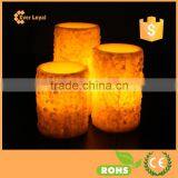 White "Snow" Textured Battery Operated Flameless LED Candle Wax Christmas Pillar Candle Set thumbnail-1