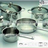 Certified by LFGB, FDA 304 Stainless Steel Cookware for Induction Bottom