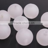 White Color Chunky Acrylic Round Plastic Frost Beads in Beads ,10mm to 20mm Loose Beads for Kids Necklace Bracelet Jewelry