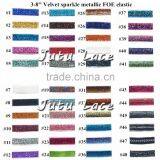 3-8 Velvet Sparkle Metallic FOE Elastic, Glitter Fabric Elastic Ribbon/ Waistcoat Ribbon/ Bra Silk Ribbon thumbnail-1