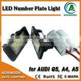 Waterprooof E-mark LED License Plate Light for AUDI