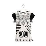 High Quality Custom 3D Printing Hustle Sports Gym Tshirt Women thumbnail-3