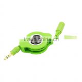 New product retractable 3.5mm stereo male to female audio aux cable