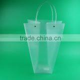 Plastic Foldable Flower Vase Wholesale, Plastic Clear Bag, Transparent Plastic Flower Bag With Handle