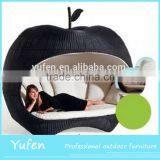 Cast Aluminum Rattan Wicker Round Sun Lounger