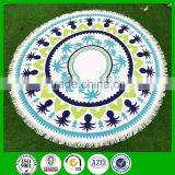 150cm Diameter 500g Microfiber Reactive Printed Large Round Beach Towel With Tassel thumbnail-2