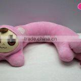 Light Pink Soft Human Face U Shape Pillow thumbnail-1