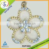 Wholesales flower pendant, crystal/ gold panedant, alloy pendant