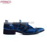 Blue Smooth-box Leather Brogues Shoes for Men thumbnail-2