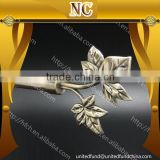 home decoration leaf design metal screw curtain pole finials