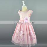 Top Selling Pink Cap Sleeveless Flower Girls Dress Baby Children Pageant Dresses Western Kid Party Wear for Fat Girls 4 Years Quality Choice thumbnail-4