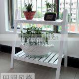 White Folding MDF the Two Tier Flower and Plant Display Shelf thumbnail-2