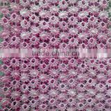 DaiFei High quality chemical pink color thick allover cord lace fabric