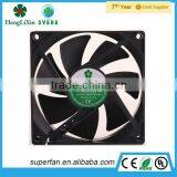 High performance 92x92x25mm square / round 24 volt fan