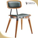 Commercial modern metal restaurant furniture chair with leather back and seat