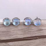 Natural Moonstone Earring, Pave Crystal Gem Stone Earring, Charm Druzy Stud Earrings thumbnail-1