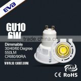 6W led gu10 90lm/W 80/90Ra PF>0.9 high quality spotlight