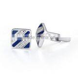 Yiwu Factory Wholesale Copper Metal Enamel Crystal Cufflinks for Men Shirts Cuff Link thumbnail-3