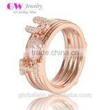 Latest Designs Gold Plated Finger Sex Letter I Love You Sterling Silver Ring With Clear Zircon thumbnail-1