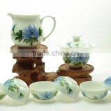 Hand Painted Chrysanthemum Flower Portable Travel Tea Set thumbnail-6