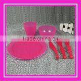 6pcs Plastic Rectangle Plate Picnic Tableware Set thumbnail-1