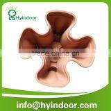 Stackable Garden Planter Herb Flower Pots Indoor Outdoor Round Clover thumbnail-1